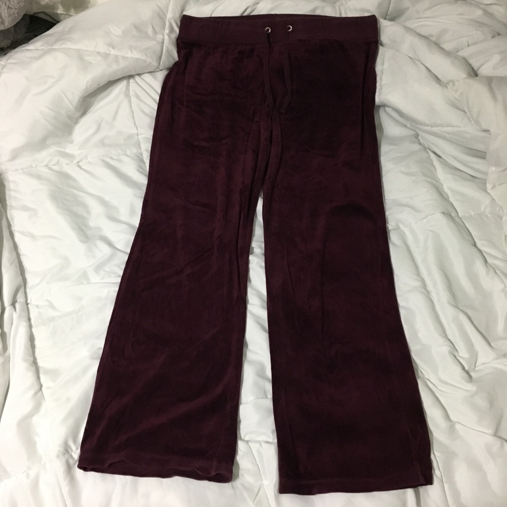 New York velour maroon soft sweat pants large